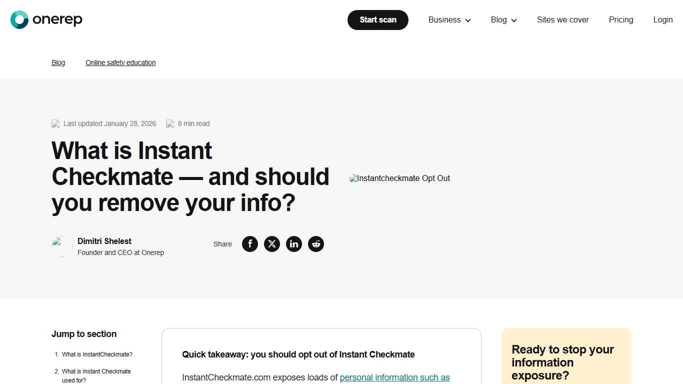 What Is Instant Checkmate — And Should You Remove Your Info?